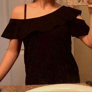 J. Crew Black Off the Shoulder Top